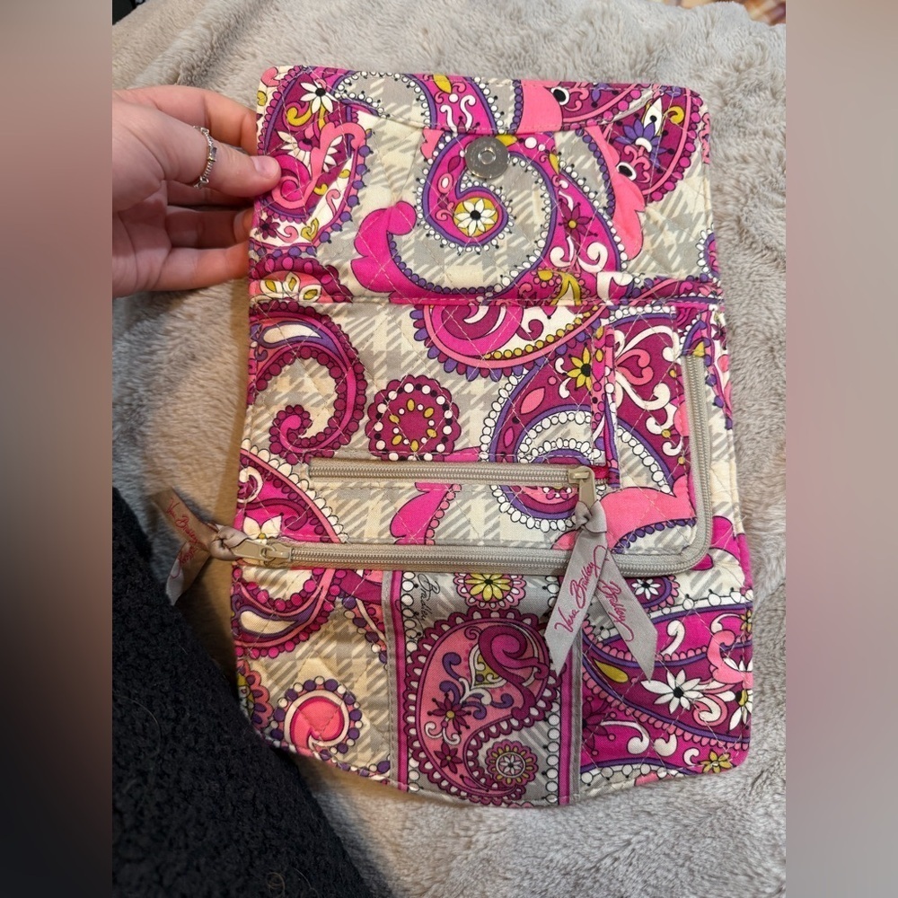 Vera Bradley Pink and Gray Paisley Clutch - Picture 2 of 5